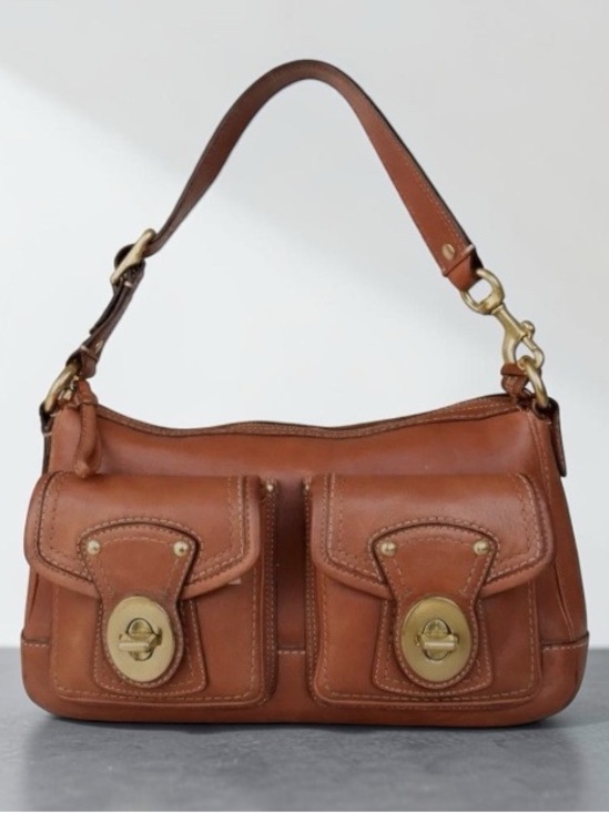 Coach Handbags - 904 Coach Legacy Double Turnlock Shoulder Bag Whiskey Leather Brass F12868